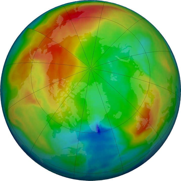 Arctic ozone map for 17 January 2023
